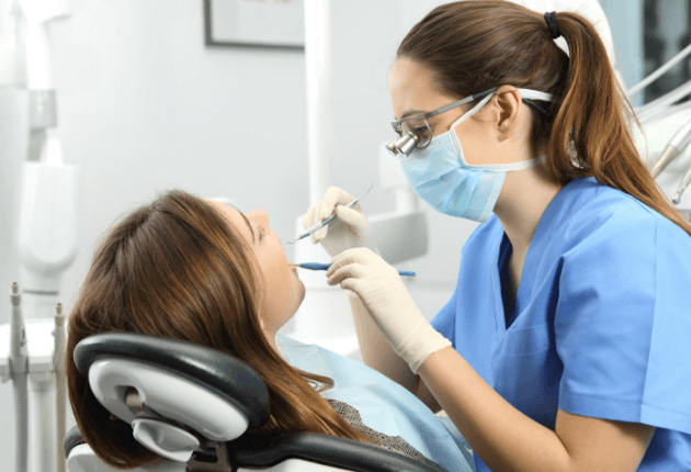 dentist providing treatment 