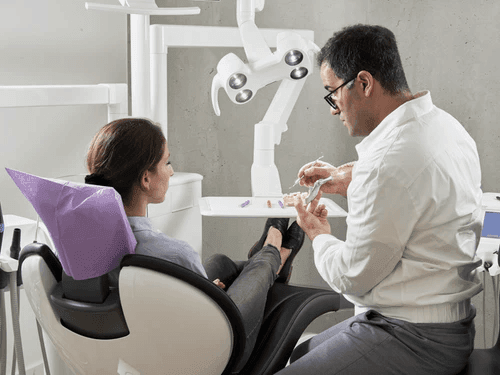 dentist providing treatment 