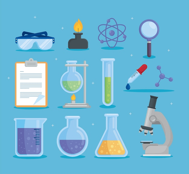 Lab chemistry icons